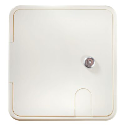 Locking RV Electrical Hatch – Rectangular – Polar White