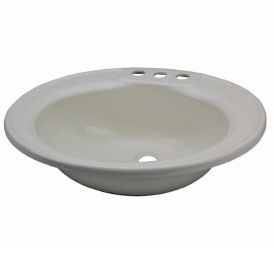 17" x 20" Oval Bathroom Sink – Parchment