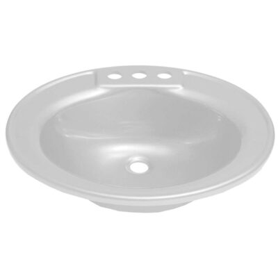 17" x 20" Oval Bathroom Sink – White