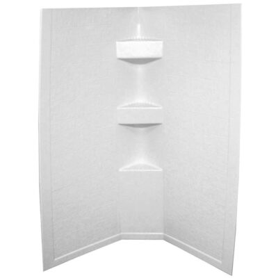 Lippert Neo Angle Shower Wall Surround, 34″ x 34″ x 64″, White