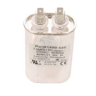 Capacitor, Fan/Run (7.5 Mfd, 370 VAC, 50-60 Hz)