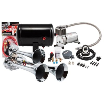 Compact Chrome Triple Truck Air Horn Kit