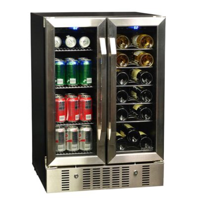 Newair 18 Bottle/60 Can Dual Zone Built-in Compressor Wine & Beverage Cooler