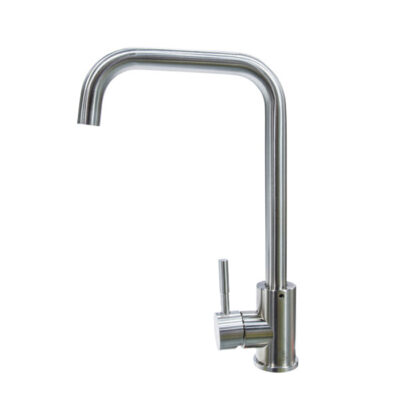 Flow Max Square Gooseneck Single-Hole Faucet, Stainless Steel