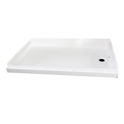 ABS Shower Pan, 24” x 32” x 4 3/8”, White with Right Drain