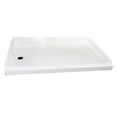 ABS Shower Pan, 24” x 32” x 4 3/8”, White with Left Drain