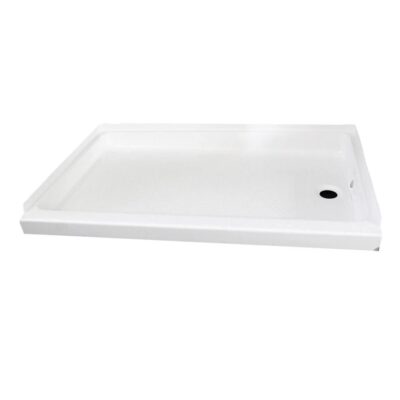 ABS Shower Pan, 24” x 36” x 4 3/8”, Parchment with Right Drain