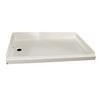 ABS Shower Pan, 24” x 40” x 5”, Parchment with Left Drain