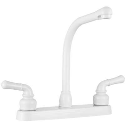 Dura Faucet Classical Hi-Rise RV Kitchen Faucet, White