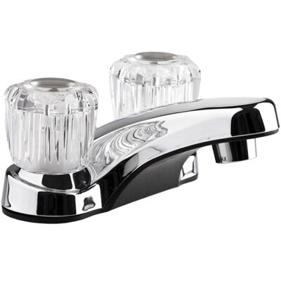 Dura Faucet RV Lavatory Faucet with Crystal Acrylic Knobs, Chrome Polished