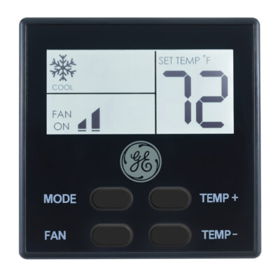 GE Appliances Single Zone RV Air Conditioner Wall Thermostat, Black