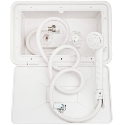 Dura Faucet RV Exterior Shower Box Kit, White