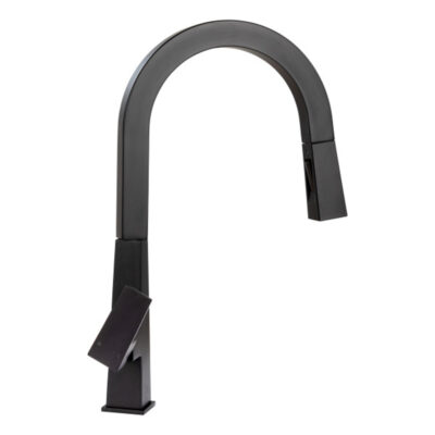 Lippert Bullet Pull-Down Square Gooseneck Faucet, Black Matte