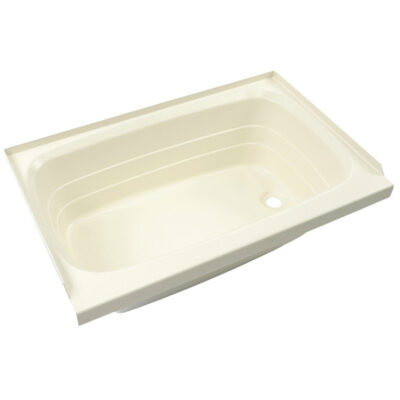 Better Bath Standard Shower Pan with Right Drain, 28″ x 54″, Almond