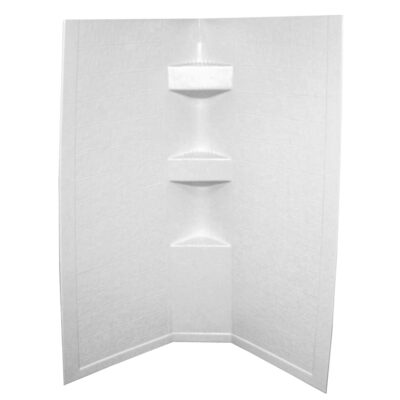 Better Bath RV Corner Shower Wall Surround, 27″ x 27″ x 65″, White