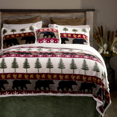 Tall Pine 4-piece Sherpa Twin Bedding Set