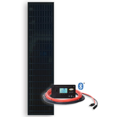 Go Power! SLIM 100W + PWM-30 Bluetooth Controller Solar Kit, Black