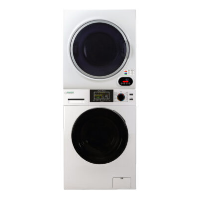 Equator Stackable 835 Super Washer and ED 852 Compact Short Dryer Set, White