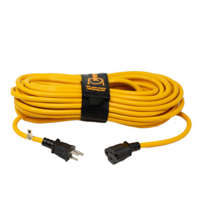 Medium Duty 5-15P to 5-15R Generator Utility Power Cord With Storage Strap, 50 ft.