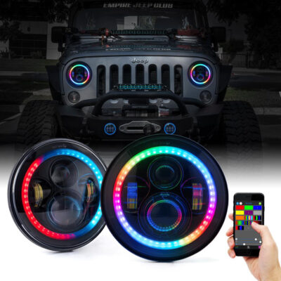 Chasing Version Jeep Wrangler 7 Inch Headlight and 4 Inch Fog light ColorSMART Combo with 2 Headlights and 2 Fog lights