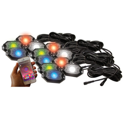 12-POD RGB+W Hi-Power Rock Light Complete Kit with Bluetooth APP Controls