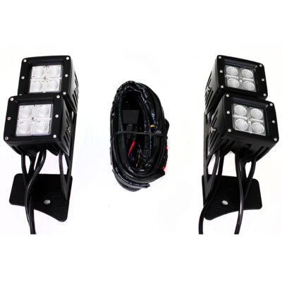 4 x 12W CREE Square Cube Light with L14 Jeep JK 07-18 Bracket