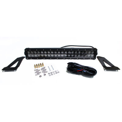 07-18 4WD Jeep JK Wrangler Grille 1 120w Dual Row in Blacked Out Series LED Light Bar with Mounting Bracket and Wire Harness