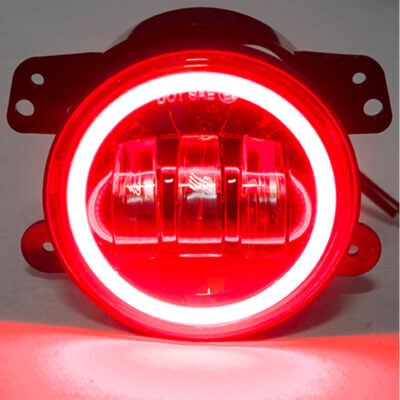 4 Inch 30W/1440 Lumen LED Cree Fog Light Kit with Red LED Halo Fits 07-18 Jeeps