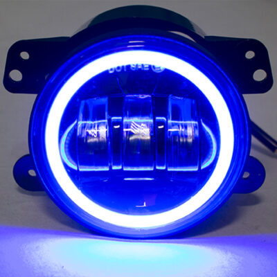 Race Sport Lighting 4″ CREE LED Fog Light Kit with Blue Halo, ’07-’18 Jeep