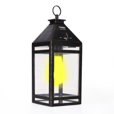 Techko Solar LED Portable Hanging Lantern, Amber or White Light