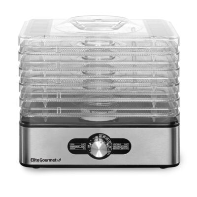 Elite Gourmet 5-Tray Food Dehydrator, Stainless-Steel