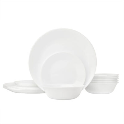 Corelle Livingware White Frost 18pc Round Dinnerware Set