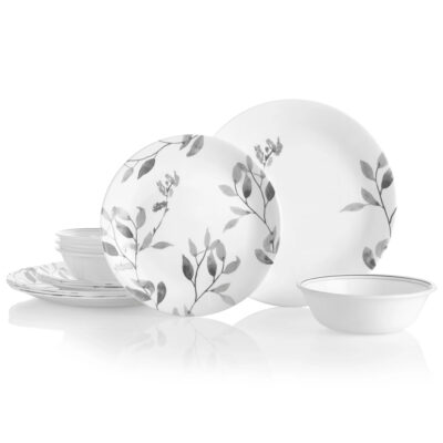 Corelle Misty Leaves 12pc Round Dinnerware Set