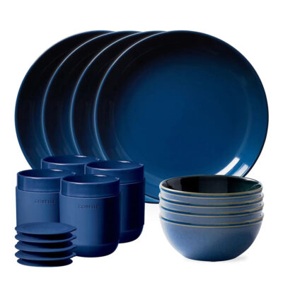 Corelle 16pc Stoneware Dinnerware Set, Navy