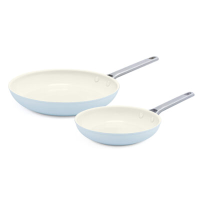 GreenPan Padova 8″ & 10″ Nonstick Fry Pans, Light Blue