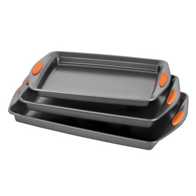 Rachael Ray 3-Piece Cookie Pan Set, Orange