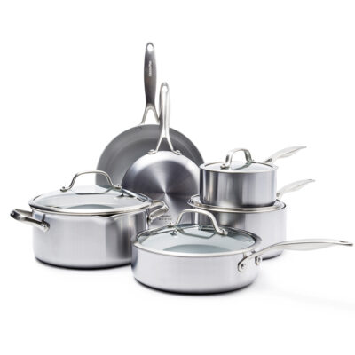 Venice Pro 10-Piece Stainless Stl Ceramic Nonstick Cookware Set