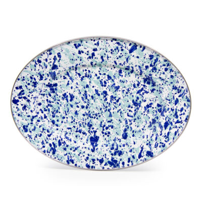 Enamelware Oval 12 x 16″ Serving Platter, Ocean