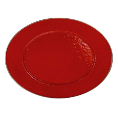 Enamelware Oval 12 x 16″ Serving Platter, Red