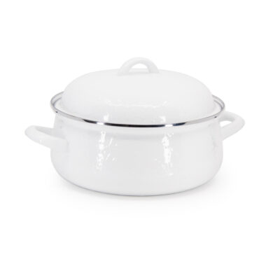 Enamelware 4qt Dutch Oven, White