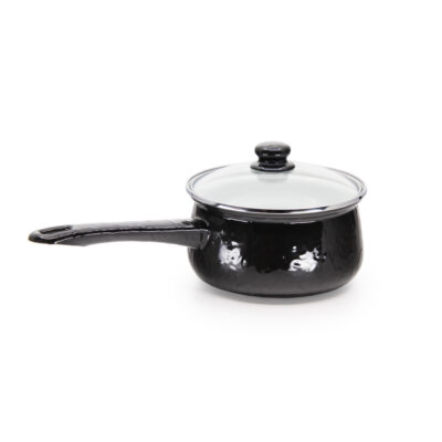 Enamelware 5cup Sauce Pan, Black