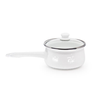 Enamelware 5cup Sauce Pan, White