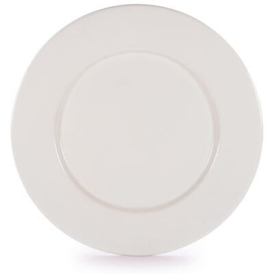 Enamelware Dinner Plates, Rolled Cream (Set of 4)