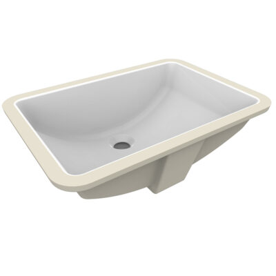 A&E Bath and Shower Fusion White Ceramic Under-Mount Rectangular Bathroom Sink