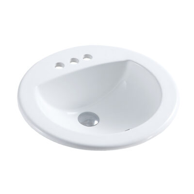 A&E Bath and Shower Ingrid Ceramic Drop-In Round Bathroom Sink