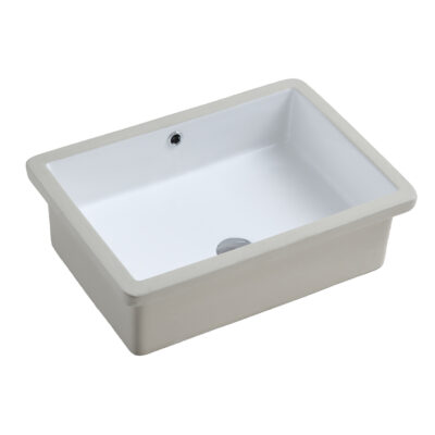 A&E Bath and Shower Isla Glossy White Ceramic Under-Mount Rectangular Sink