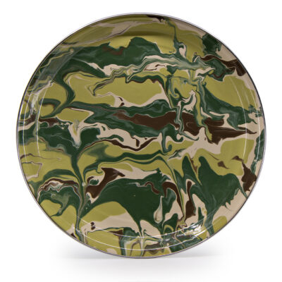 Golden Rabbit Enamelware Camouflage Medium Tray