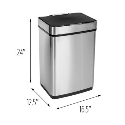 Honey Can Do 50L Stainless Steel Trash Can with Motion Sensor