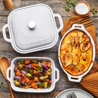 Staub Ceramic 4-Piece Mixed Baking Dish Set, White