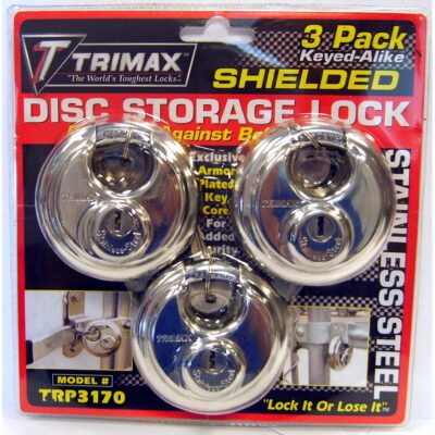 Trimax TRP3170 Disc Storage Locks, 3-Pack Keyed Alike